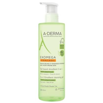 A-Derma Exomega Control Gel Lavante Emoliente 2 em 1 Corpo e Cabelo 500 mL