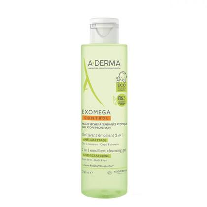 A-Derma Exomega Control Gel Lavante Emoliente 2 em 1 Corpo e Cabelo 200 mL