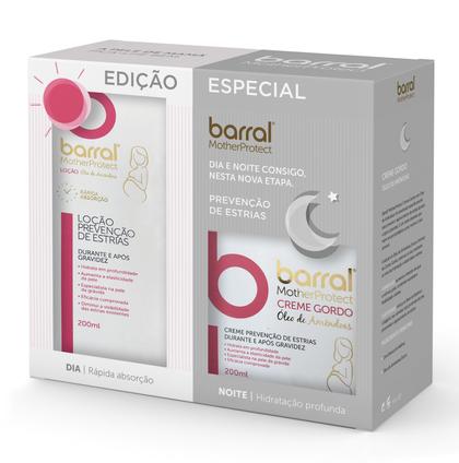 Barral Motherprotect Creme Gordo Óleo Amêndoas 200 mL + Loção Prevenção Estrias Óleo Amêndoas 200 mL 