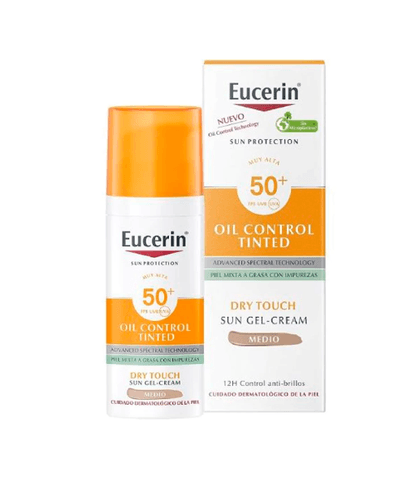 Eucerin Sun Oil Control Tinted Gel-Creme FPS50+ Tom Médio 50 mL