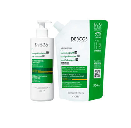 Dercos Technique Champô Anticaspa Cabelo Seco 400mL + Recarga 500mL
