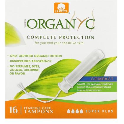 Organyc Tampão Super Plus Compacto - 16 unidades
