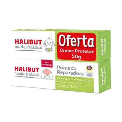 Halibut Muda Fralda Pomada 50g + Oferta Creme Protetor 50g